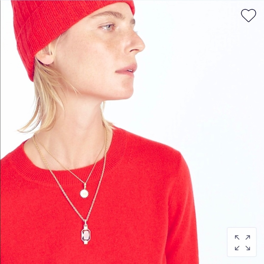 J Crew Cashmere Classic Fit Crewneck Sweater (Vibrant Red) - Picture 3 of 5